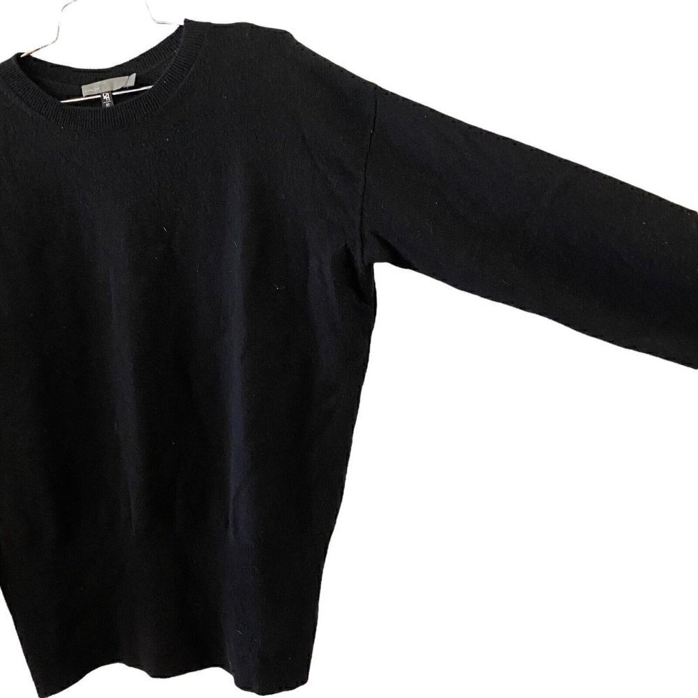 Vince Cashmere Split Back Pullover Sweater in Black Women’s Size Large - Picture 4 of 9